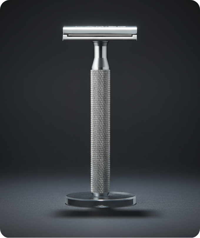 Rasoir de sûreté Lamier ALZ-PREMIUM – Argenté – exposé