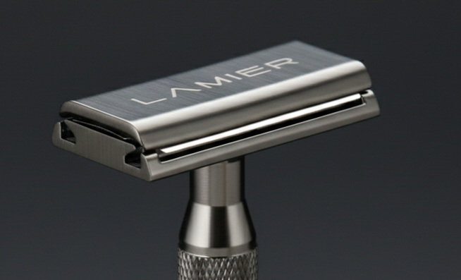 Rasoir de sûreté Lamier ALZ-PREMIUM – Argenté – vue tête produit